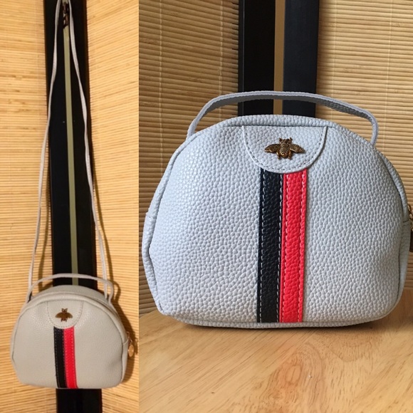 Gray Faux Leather Crossbody Bag - Picture 2 of 7